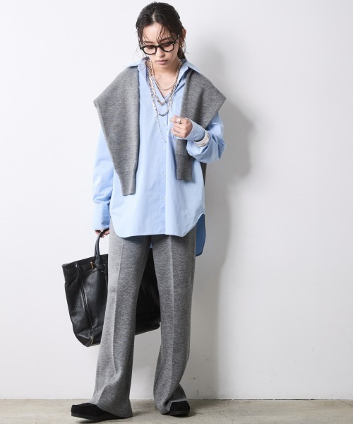 CHIC STYLE(シックスタイル)の「ベーシックシャツ<大きいサイズ有>シックスタイル(シャツ/ブラウス・レディース・オフホワイト/ブルー・L/M/5L/4L/3L/LL)」の10枚目の写真