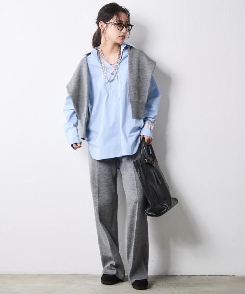 CHIC STYLE(シックスタイル)の「ベーシックシャツ<大きいサイズ有>シックスタイル(シャツ/ブラウス・レディース・オフホワイト/ブルー・L/M/5L/4L/3L/LL)」の11枚目の写真