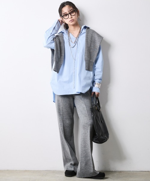 CHIC STYLE(シックスタイル)の「ベーシックシャツ<大きいサイズ有>シックスタイル(シャツ/ブラウス・レディース・オフホワイト/ブルー・L/M/5L/4L/3L/LL)」の12枚目の写真
