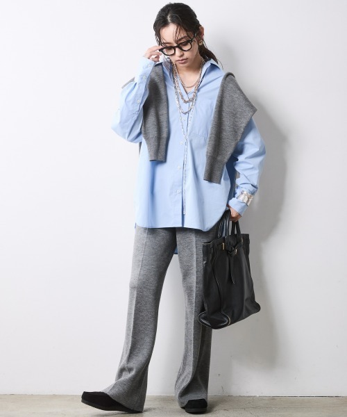 CHIC STYLE(シックスタイル)の「ベーシックシャツ<大きいサイズ有>シックスタイル(シャツ/ブラウス・レディース・オフホワイト/ブルー・L/M/5L/4L/3L/LL)」の13枚目の写真