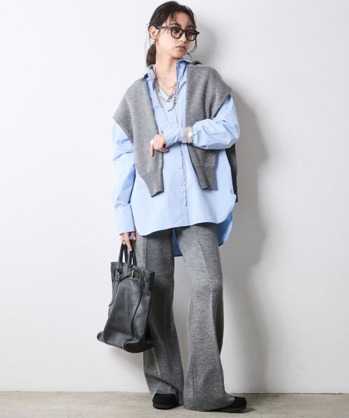CHIC STYLE(シックスタイル)の「ベーシックシャツ<大きいサイズ有>シックスタイル(シャツ/ブラウス・レディース・オフホワイト/ブルー・L/M/5L/4L/3L/LL)」の14枚目の写真