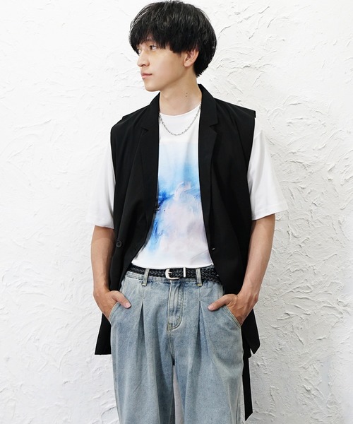 MinoriTY(マイノリティ)の「【MinoriTY】とろみロングジレ メンズ ウィメンズ ユニセックス(その他アウター・メンズ・ブラック/ライトグレー・L/M)」の6枚目の写真
