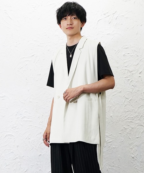 MinoriTY(マイノリティ)の「【MinoriTY】とろみロングジレ メンズ ウィメンズ ユニセックス(その他アウター・メンズ・ブラック/ライトグレー・L/M)」の10枚目の写真