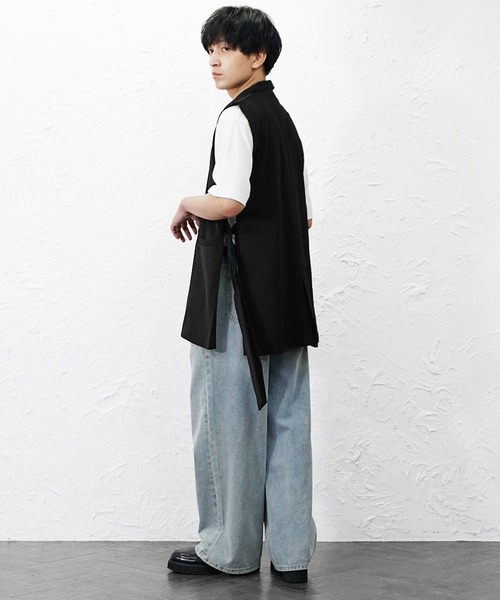 MinoriTY(マイノリティ)の「【MinoriTY】とろみロングジレ メンズ ウィメンズ ユニセックス(その他アウター・メンズ・ブラック/ライトグレー・L/M)」の7枚目の写真