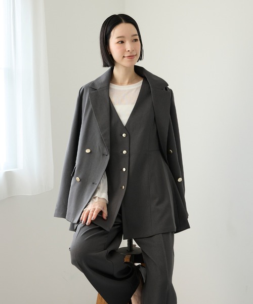 Aunely(オーネリー)の「【Aunely】しわレス美シルエットセンタープレスワイドスラックスパンツ/セットアップ対応<YOSOOIシリーズ>(その他パンツ・レディース・ネイビー/チャコールグレー/ブラウン/ブラウン系/グレー系/ブラック・S/M/L)」の13枚目の写真