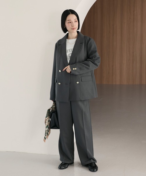 Aunely(オーネリー)の「【Aunely】しわレス美シルエットセンタープレスワイドスラックスパンツ/セットアップ対応<YOSOOIシリーズ>(その他パンツ・レディース・ネイビー/チャコールグレー/ブラウン/ブラウン系/グレー系/ブラック・S/M/L)」の14枚目の写真