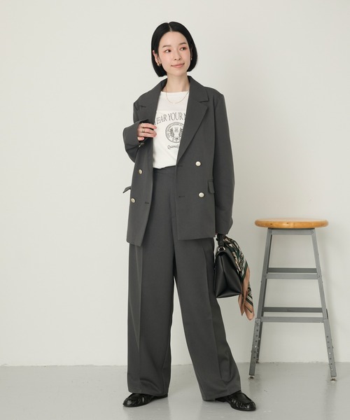 Aunely(オーネリー)の「【Aunely】しわレス美シルエットセンタープレスワイドスラックスパンツ/セットアップ対応<YOSOOIシリーズ>(その他パンツ・レディース・ネイビー/チャコールグレー/ブラウン/ブラウン系/グレー系/ブラック・S/M/L)」の19枚目の写真
