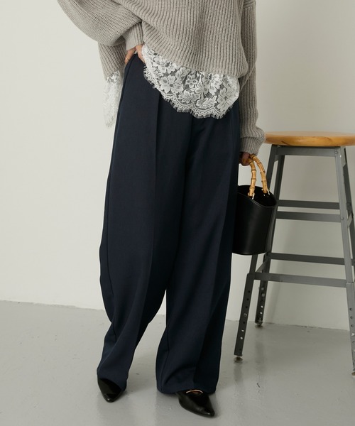 Aunely(オーネリー)の「【Aunely】しわレス美シルエットセンタープレスワイドスラックスパンツ/セットアップ対応<YOSOOIシリーズ>(その他パンツ・レディース・ネイビー/チャコールグレー/ブラウン/ブラウン系/グレー系/ブラック・S/M/L)」の22枚目の写真