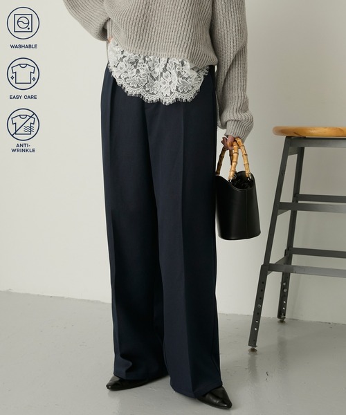 Aunely(オーネリー)の「【Aunely】しわレス美シルエットセンタープレスワイドスラックスパンツ/セットアップ対応<YOSOOIシリーズ>(その他パンツ・レディース・ネイビー/チャコールグレー/ブラウン/ブラウン系/グレー系/ブラック・S/M/L)」の20枚目の写真