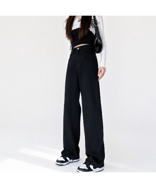 Carpe Diem(カルペディエム)の「ハイウエストワイドデニムパンツ(デニムパンツ・レディース・チャコールグレー/ブラック/ダークブルー/ライトブルー・XL/M/L/S)」の2枚目の写真