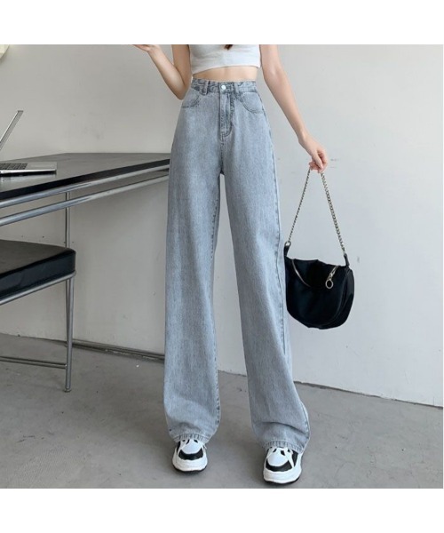 Carpe Diem(カルペディエム)の「ハイウエストワイドデニムパンツ(デニムパンツ・レディース・チャコールグレー/ブラック/ダークブルー/ライトブルー・XL/M/L/S)」の8枚目の写真