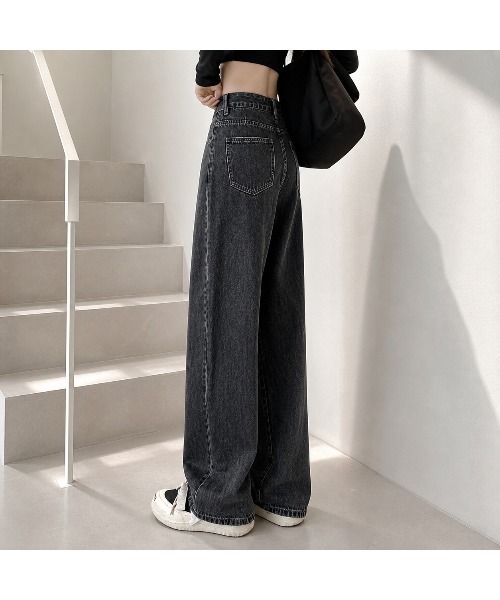 Carpe Diem(カルペディエム)の「ハイウエストワイドデニムパンツ(デニムパンツ・レディース・チャコールグレー/ブラック/ダークブルー/ライトブルー・XL/M/L/S)」の14枚目の写真