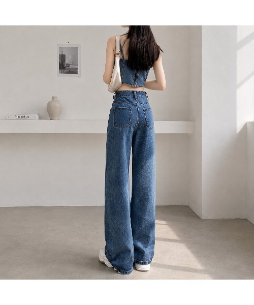 Carpe Diem(カルペディエム)の「ハイウエストワイドデニムパンツ(デニムパンツ・レディース・チャコールグレー/ブラック/ダークブルー/ライトブルー・XL/M/L/S)」の22枚目の写真