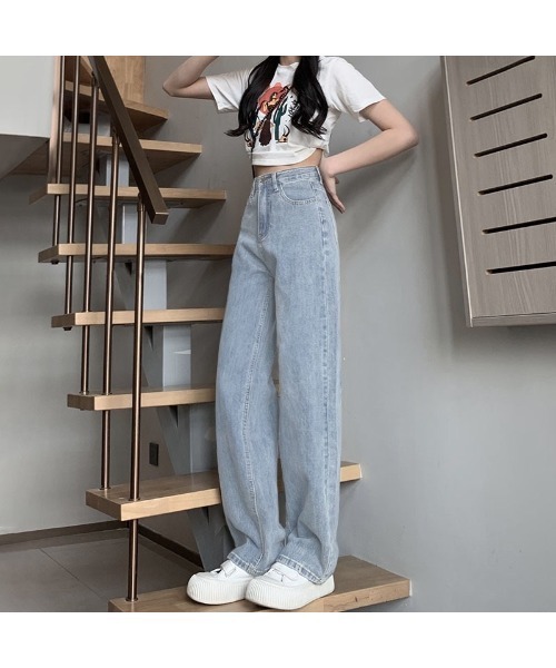 Carpe Diem(カルペディエム)の「ハイウエストワイドデニムパンツ(デニムパンツ・レディース・チャコールグレー/ブラック/ダークブルー/ライトブルー・XL/M/L/S)」の5枚目の写真