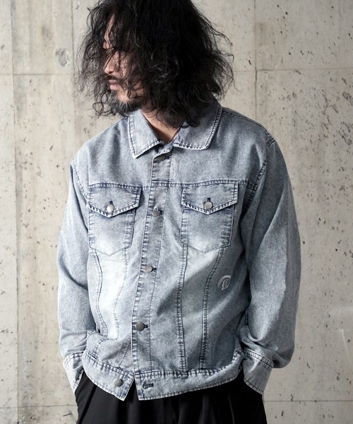 DEVILOCK（デビロック）の「DEVILOCK LIGHT DENIM SWITCHING JACKET（シャツ/ブラウス・メンズ・ブラック/ブルー・MEDIUM/LARGE）」の2枚目の写真