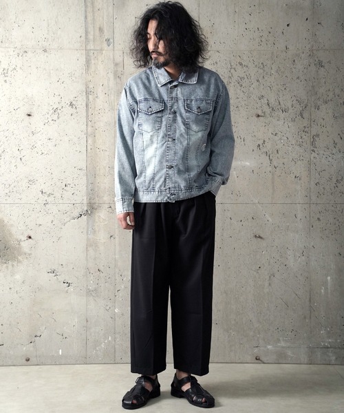 DEVILOCK（デビロック）の「DEVILOCK LIGHT DENIM SWITCHING JACKET（シャツ/ブラウス・メンズ・ブラック/ブルー・MEDIUM/LARGE）」の4枚目の写真