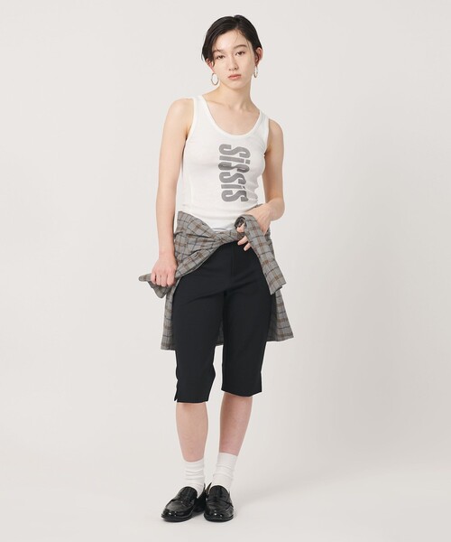 ER(イーアール)の「<ER>SIS グラフィック リブ タンクトップ(Tシャツ/カットソー・レディース・ホワイト/ブラック・FREE)」の22枚目の写真