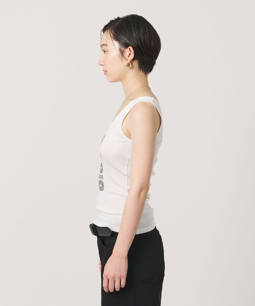 ER(イーアール)の「<ER>SIS グラフィック リブ タンクトップ(Tシャツ/カットソー・レディース・ホワイト/ブラック・FREE)」の16枚目の写真