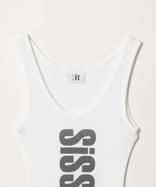 ER(イーアール)の「<ER>SIS グラフィック リブ タンクトップ(Tシャツ/カットソー・レディース・ホワイト/ブラック・FREE)」の13枚目の写真