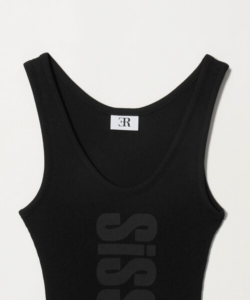 ER(イーアール)の「<ER>SIS グラフィック リブ タンクトップ(Tシャツ/カットソー・レディース・ホワイト/ブラック・FREE)」の8枚目の写真