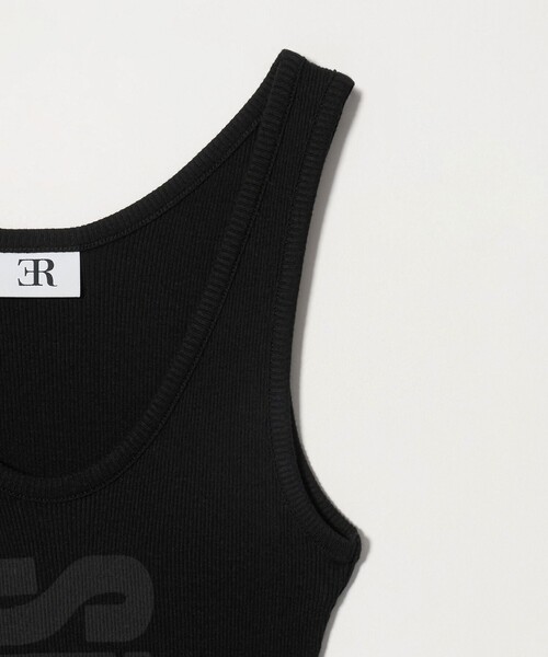 ER(イーアール)の「<ER>SIS グラフィック リブ タンクトップ(Tシャツ/カットソー・レディース・ホワイト/ブラック・FREE)」の7枚目の写真
