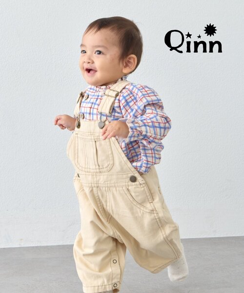 CIAOPANIC TYPY(チャオパニックティピー)の「【BABY】Qinnダックサロペット綿100%(80~100㎝)(サロペット/オーバーオール・キッズ・グリーン/キャメル/オフホワイト・100/90/80)」の2枚目の写真