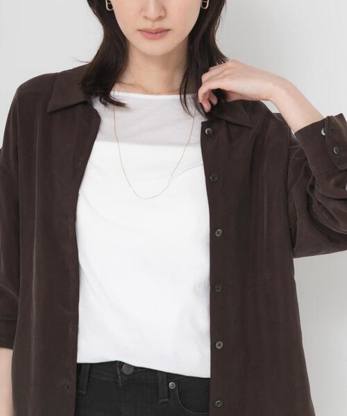 URBAN RESEARCH(アーバンリサーチ)の「キュプラ2wayシャツ(シャツ/ブラウス・レディース・チャコールグレー/ブラウン/ブルー系その他/オフホワイト・FREE)」の18枚目の写真