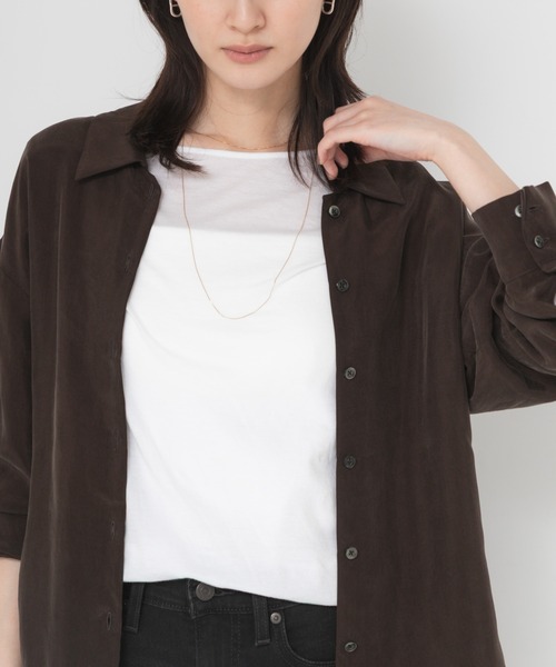 URBAN RESEARCH(アーバンリサーチ)の「キュプラ2wayシャツ(シャツ/ブラウス・レディース・チャコールグレー/ブラウン/ブルー系その他/オフホワイト・FREE)」の12枚目の写真