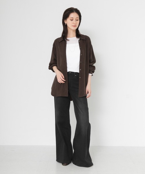 URBAN RESEARCH(アーバンリサーチ)の「キュプラ2wayシャツ(シャツ/ブラウス・レディース・チャコールグレー/ブラウン/ブルー系その他/オフホワイト・FREE)」の17枚目の写真