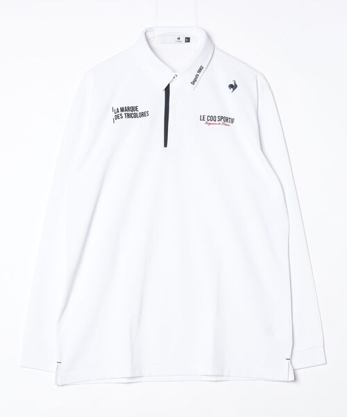 le coq sportif GOLF（ルコックスポルティフゴルフ）の「ルコックゴルフ　マーキングデザイン長袖シャツ（ポロシャツ・メンズ・ホワイト/ブラック/ネイビー・XXL/L/XL/M）」の2枚目の写真