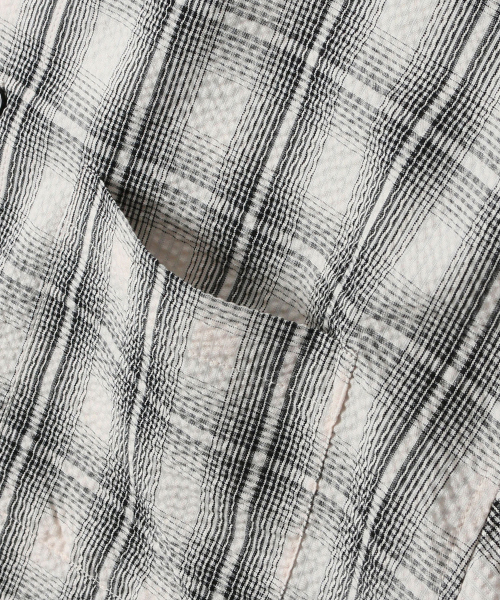 ADHOC(アドホック)の「メンズ チェック 半袖 ベーシック シャツ (O-WHITE) (HC6SSA1)(シャツ/ブラウス・メンズ・その他・100/95/105)」の5枚目の写真