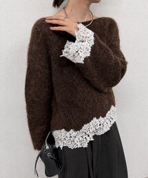 レースドッキングニット