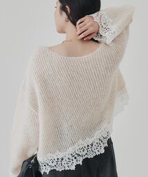 レースドッキングニット