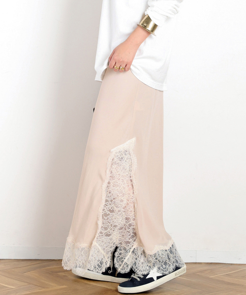 EVERYDAY I LIKE.(エヴリディアイライク)の「*Lace Trimmed Dress(ワンピース・レディース・ベージュ・FREE)」の2枚目の写真