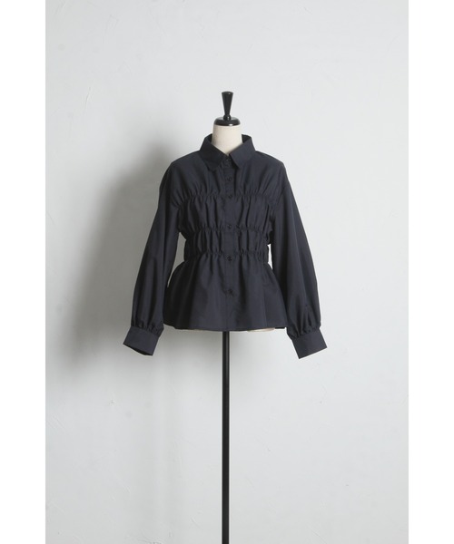 tocco closet(トッコ クローゼット)の「フロントシャーリングペプラムブラウス(シャツ/ブラウス・レディース・ネイビー/オフホワイト・M)」の20枚目の写真