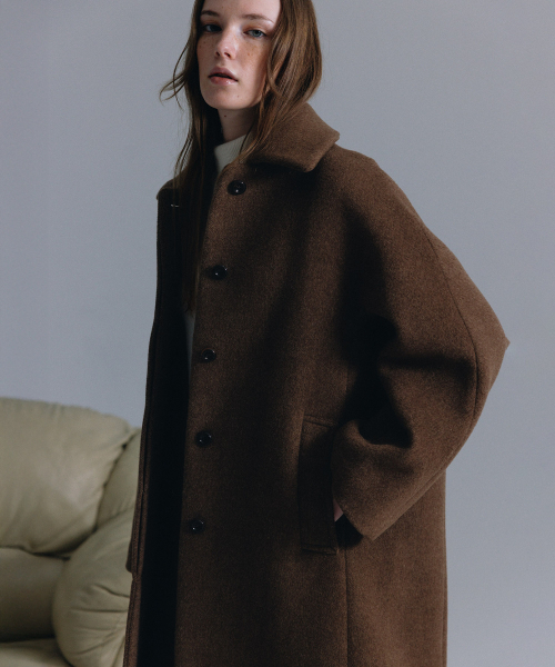 a wool single coat (brown)（チェスターコート）｜haag（ヘイグ）の