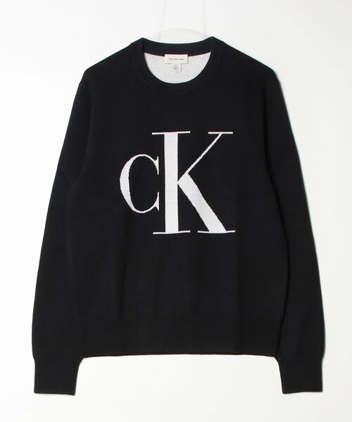 Calvin Klein（カルバン・クライン）の「ニット - モノグラムロゴセーター（ニット/セーター・メンズ・ブラック/グレー・L/M/S）」の7枚目の写真