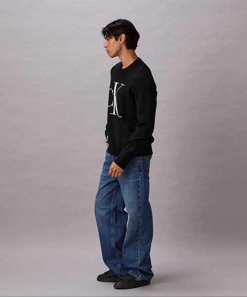 Calvin Klein（カルバン・クライン）の「ニット - モノグラムロゴセーター（ニット/セーター・メンズ・ブラック/グレー・L/M/S）」の4枚目の写真