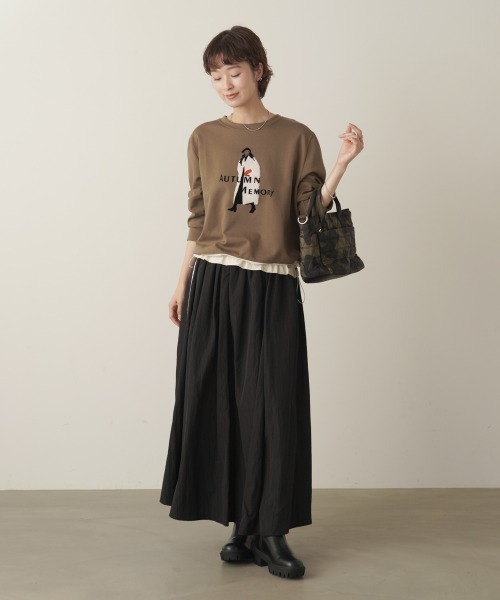 Bou Jeloud(ブージュルード)の「デザインステッチミディトート(トートバッグ・レディース・A/ブラック/カーキ・ONESIZE)」の16枚目の写真