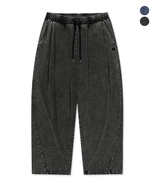 BROWNBREATH（ブラウンブレス）の「TAG TWO TUCK WIDE DENIM SWEAT PANTS（その他パンツ・レディース・ダークブルー/ブラック・SMALL/MEDIUM/LARGE/X-LARGE）」の3枚目の写真