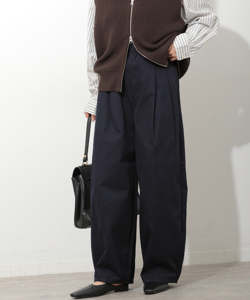 JOURNAL STANDARD relume（ジャーナルスタンダード　レリューム）の「2タックバレルレッグコットンパンツ（その他パンツ・レディース・ベージュ/ネイビー・38/36）」の14枚目の写真