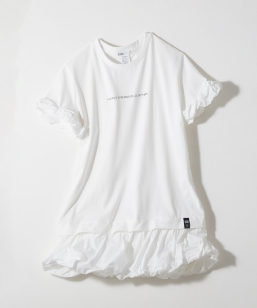 DOUBLE STANDARD CLOTHING(ダブルスタンダードクロージング)の「ヘビーコットン天竺 バルーンミニワンピ(WEB限定)(Tシャツ/カットソー・レディース・ブラック/オフホワイト/ピンク・FREE)」の1枚目の写真