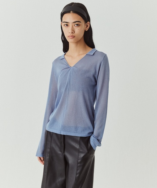 kiehtova(キエトヴァ)の「【kiehtova】SHEER TWIST KNIT TOPS/シアーツイストニットトップス(Tシャツ/カットソー・レディース・ホワイト/ブラック/ライトブルー/ボルドー・FREE)」の12枚目の写真