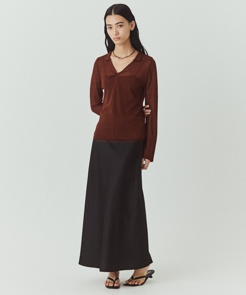 kiehtova(キエトヴァ)の「【kiehtova】SHEER TWIST KNIT TOPS/シアーツイストニットトップス(Tシャツ/カットソー・レディース・ホワイト/ブラック/ライトブルー/ボルドー・FREE)」の15枚目の写真
