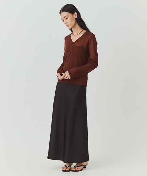 kiehtova(キエトヴァ)の「【kiehtova】SHEER TWIST KNIT TOPS/シアーツイストニットトップス(Tシャツ/カットソー・レディース・ホワイト/ブラック/ライトブルー/ボルドー・FREE)」の16枚目の写真