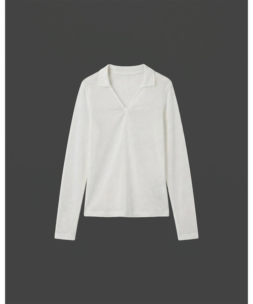 kiehtova(キエトヴァ)の「【kiehtova】SHEER TWIST KNIT TOPS/シアーツイストニットトップス(Tシャツ/カットソー・レディース・ホワイト/ブラック/ライトブルー/ボルドー・FREE)」の21枚目の写真