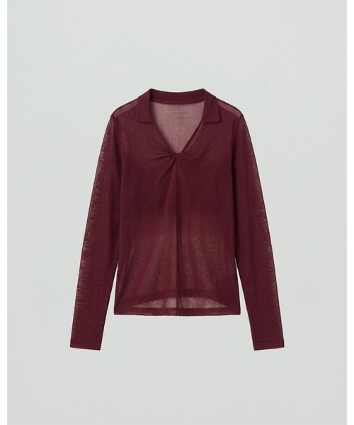 kiehtova(キエトヴァ)の「【kiehtova】SHEER TWIST KNIT TOPS/シアーツイストニットトップス(Tシャツ/カットソー・レディース・ホワイト/ブラック/ライトブルー/ボルドー・FREE)」の5枚目の写真
