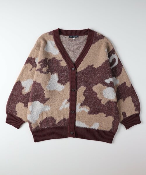 HONEYSUCKLE ROSE(ハニーサックルローズ)の「異素材ニットカーディガン(ニット/セーター・レディース・グレー系その他/ボルドー・04/05)」の3枚目の写真