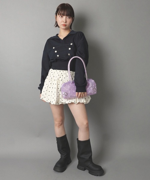 SPINNS(スピンズ)の「ショート丈スキッパ―スウェット/ナポレオンデザイン/ガールズストリート(スウェット・レディース・オートミール/ネイビー/チャコール・ONESIZE)」の11枚目の写真