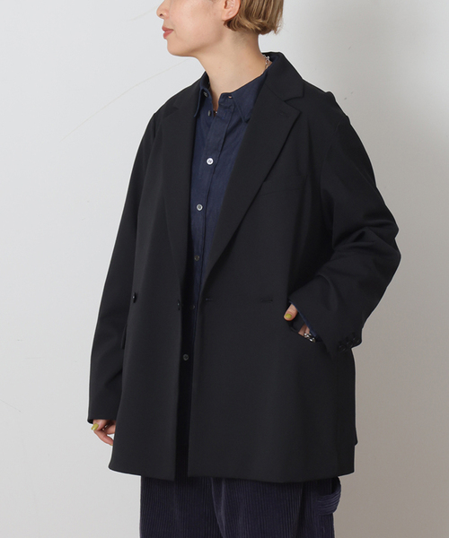 JOURNAL STANDARD LUXE(ジャーナルスタンダード ラックス)の「TWツイル ジャケット(テーラードジャケット・レディース・チャコールグレー/ブラック・FREE)」の1枚目の写真